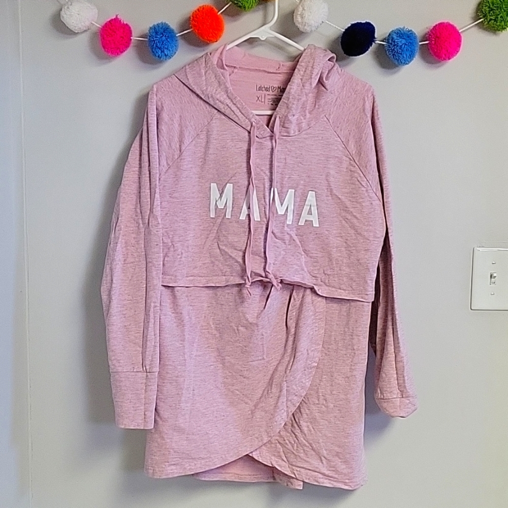 Latched Mama Tulip Nursing Hoodie Pull Over XL